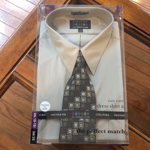 Alexander Julian Colours Dress Shirt & Silk Tie - Picture 15 of 15